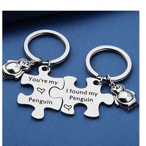 2Pcs You’re My Penguin,I Found My Penguin Keychain Couple Puzzle Keychain
